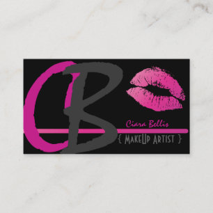 Monogram, hete roze lippen visitekaartje
