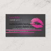 Monogram, hete roze lippen visitekaartje (Achterkant)