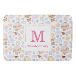 Monogram heteluchtluchtballon Cute Waterverf Badmat