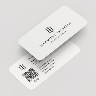 Monogram HI Logo Professional Elegant Wit Visitekaartje