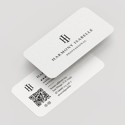 Monogram HI Logo Professional Elegant Wit Visitekaartje