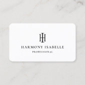 Monogram HI Logo Professional Elegant Wit Visitekaartje (Voorkant)