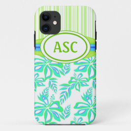 Monogram Hibiscus Flower iPhone 5 Hoesje