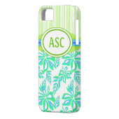Monogram Hibiscus Flower iPhone 5 Hoesje (Achterkant Links)
