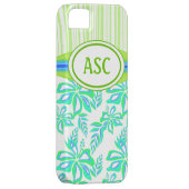 Monogram Hibiscus Flower iPhone 5 Hoesje (Back/Rechts)