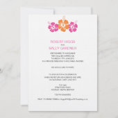 Monogram Hibiscus Flower Wedding Kaart (Voorkant)