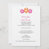 Monogram Hibiscus Flower Wedding Kaart (Voorkant)