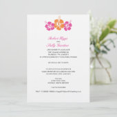 Monogram Hibiscus Flower Wedding Kaart (Staand voorkant)