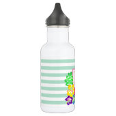 Monogram, Hibiscus op Stripes-Personalized Waterfles (Links)