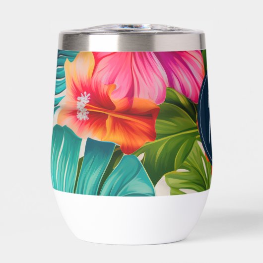 Monogram hibiscus van tropische bloem (Voorkant)