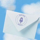 Monogram Highland Cow With Love  Zelfinktende Stempel