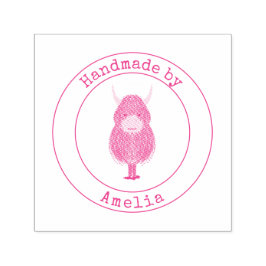 Monogram Highland Koe verwerkt door Zelfinktende Stempel