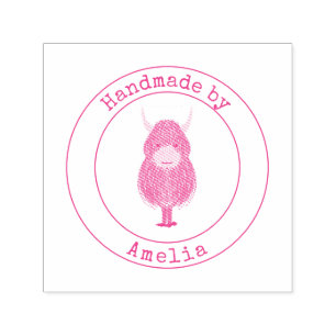 Monogram Highland Koe verwerkt door Zelfinktende Stempel