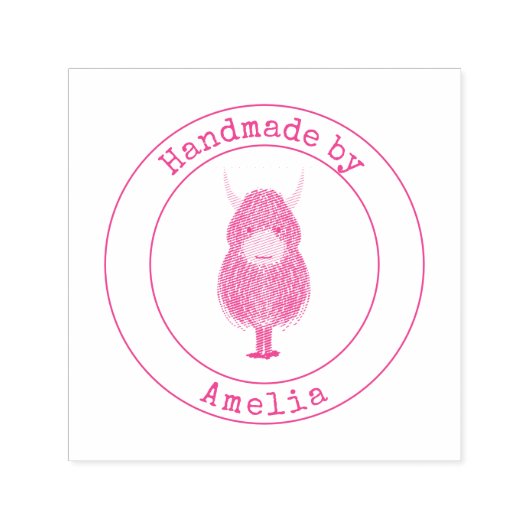 Monogram Highland Koe verwerkt door Zelfinktende Stempel (Design)