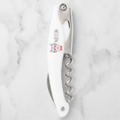 Monogram Hipster Cat met Fancy Rode Bow Kurkentrekker (Achterkant)