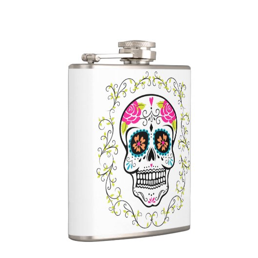 Monogram Hipster Sugar Skull Heupfles (Rechts)