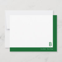 Monogram Hoek Donkergroene Band Briefpapier