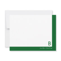 Monogram Hoek Donkergroene Band Briefpapier