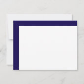 Monogram Hoekband Donkerblauw Persoonlijk Briefpap Notitiekaartje (Achterkant)