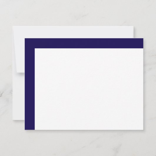 Monogram Hoekband Donkerblauw Persoonlijk Briefpap Notitiekaartje (Achterkant)