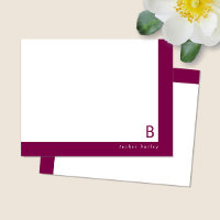 Monogram Hoekband Wijnrood Persoonlijk Briefpapier