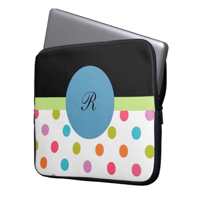 Monogram Hoesje laptop kleurig Sleeve (Voorkant Links)