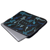 Monogram hoesje witte haai laptop sleeve (Voorkant onderkant)