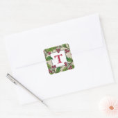 Monogram Holiday Sticker | Holly Wreath (Envelop)
