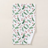 Monogram Holly and Red Berry Bad Handdoek (Handdoek)