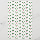 Monogram Holly en bessen gepersonaliseerde kerst Briefpapier (Achterkant)