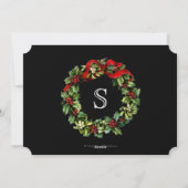 Monogram Holly Wreath kerstfoto Feestdagenkaart (Achterkant)