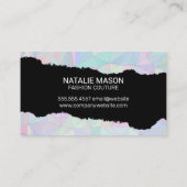 Monogram | Holografisch verloop | Torn-effect Visitekaartje (Achterkant)