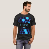 Monogram Holografische Cyberpunk Hexagon Tegels T-shirt (Voorkant volledig)