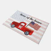 Monogram Home van de Brave American Flag Red Truck Deurmat (Schuin)