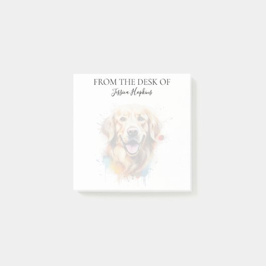 Monogram Hond Geliefde Golden Retriever Post-it® Notes (Voorkant)