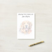 Monogram Hond Geliefde Golden Retriever Post-it® Notes (Op bureau)