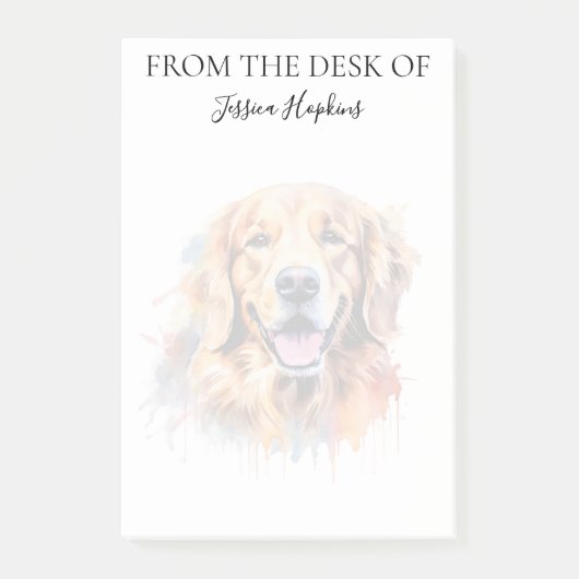 Monogram Hond Geliefde Golden Retriever Post-it® Notes (Voorkant)