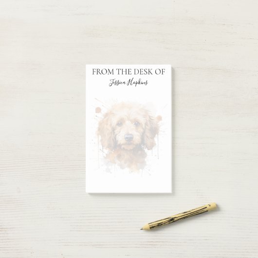 Monogram Hond Liefhebber Poodle Post-it® Notes (Op bureau)