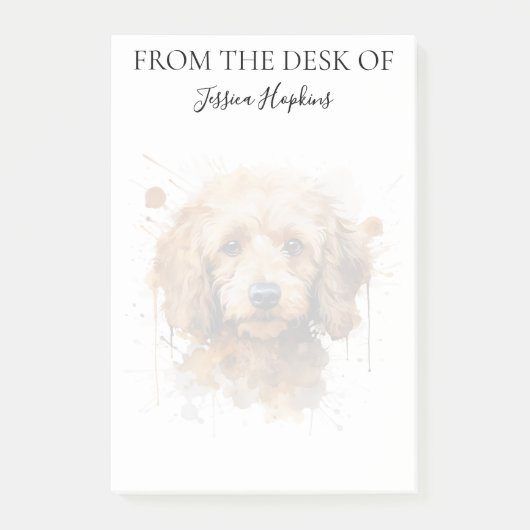 Monogram Hond Liefhebber Poodle Post-it® Notes (Voorkant)