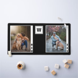 Monogram Hond Mam Papa Twee Foto Collage Bureaumat