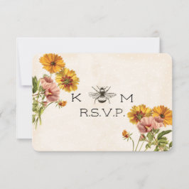 Monogram Honingbij Wedding Response Kaart RSVP