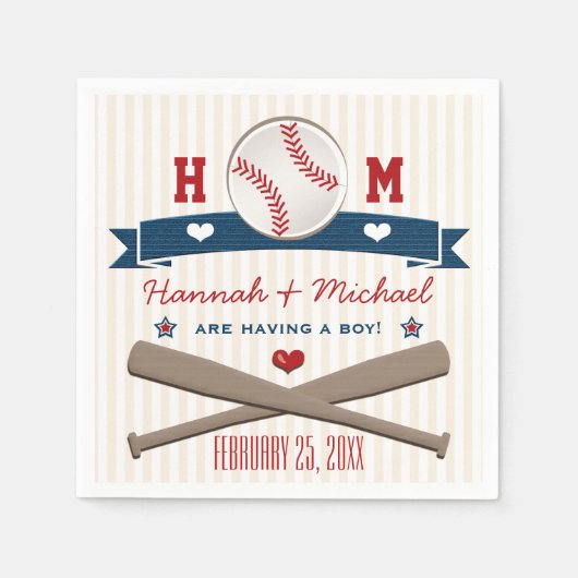 MONOGRAM HONKBAL BABY SHOWER SERVETTEN (Voorkant)