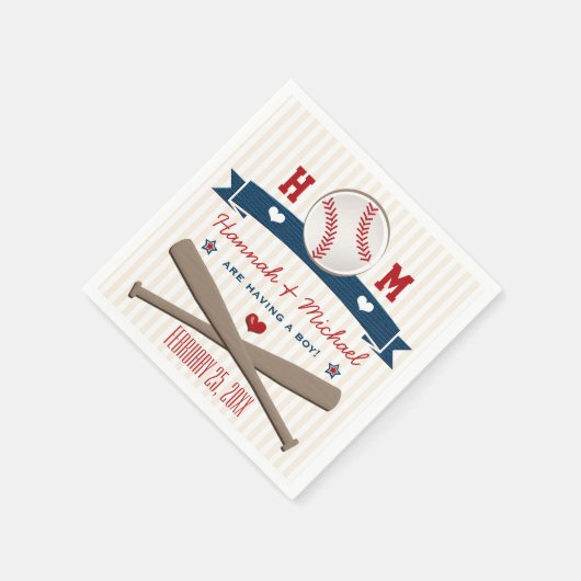 MONOGRAM HONKBAL BABY SHOWER SERVETTEN (Hoek)