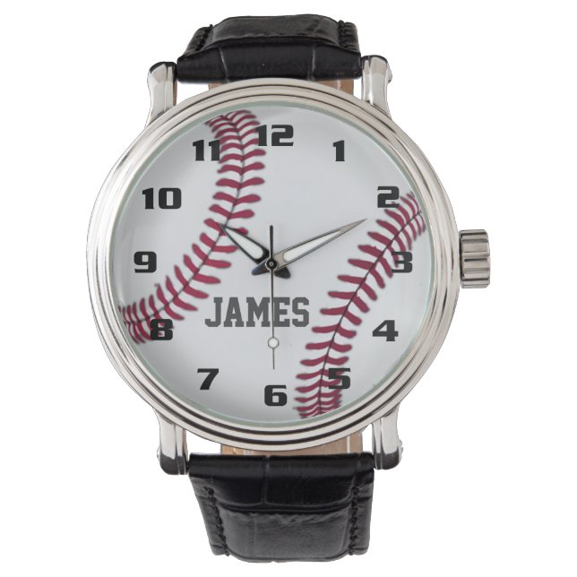 Monogram Honkbal Horloge (Voorkant)