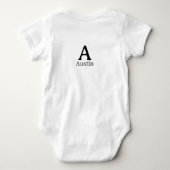 Monogram hoofdletter mannelijk naam toevoegen paar romper (Achterkant)