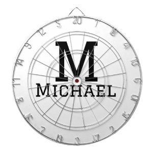 Monogram hoofdstad mannelijke naam toevoegen eenvo dartbord