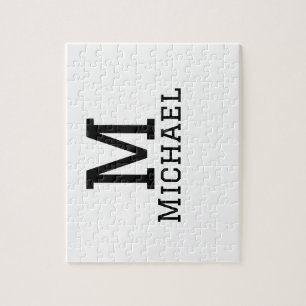 Monogram hoofdstad mannelijke naam toevoegen eenvo legpuzzel