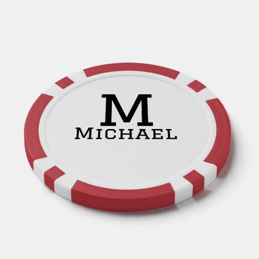 Monogram hoofdstad mannelijke naam toevoegen eenvo poker chips (Enkel)
