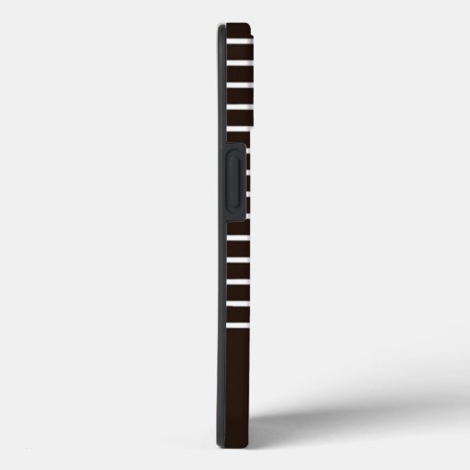 Monogram horizontale strepen bruin & wit Case-Mate iPhone case (Achterkant / Rechts)