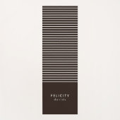 Monogram horizontale strepen bruin & wit yogamat (Voorkant)